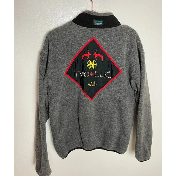 Sierra Sport Two Elk Vail Mens Long Sleeve Half Zip Fleece Jacket Gray Sz M - Picture 2 of 8